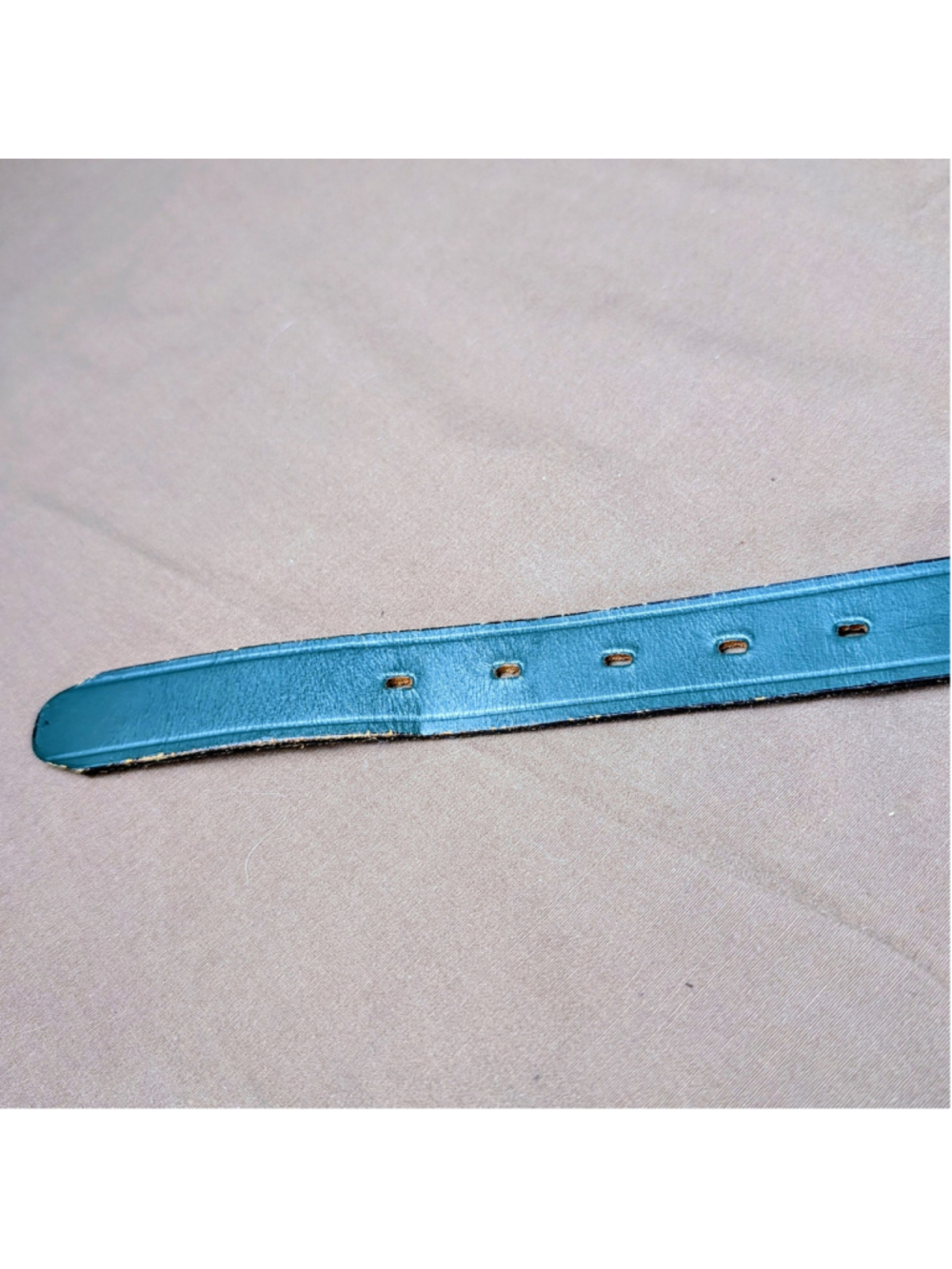 Vintage Girl Scouts Green Leather Uniform Belt Size 30 Top Grain Bridle Cowhide - Picture 5 of 9